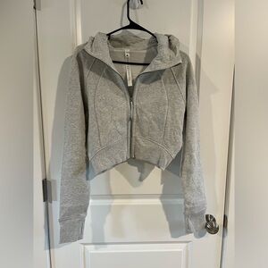lululemon athletica Light Gray Cropped Zip Hoodie